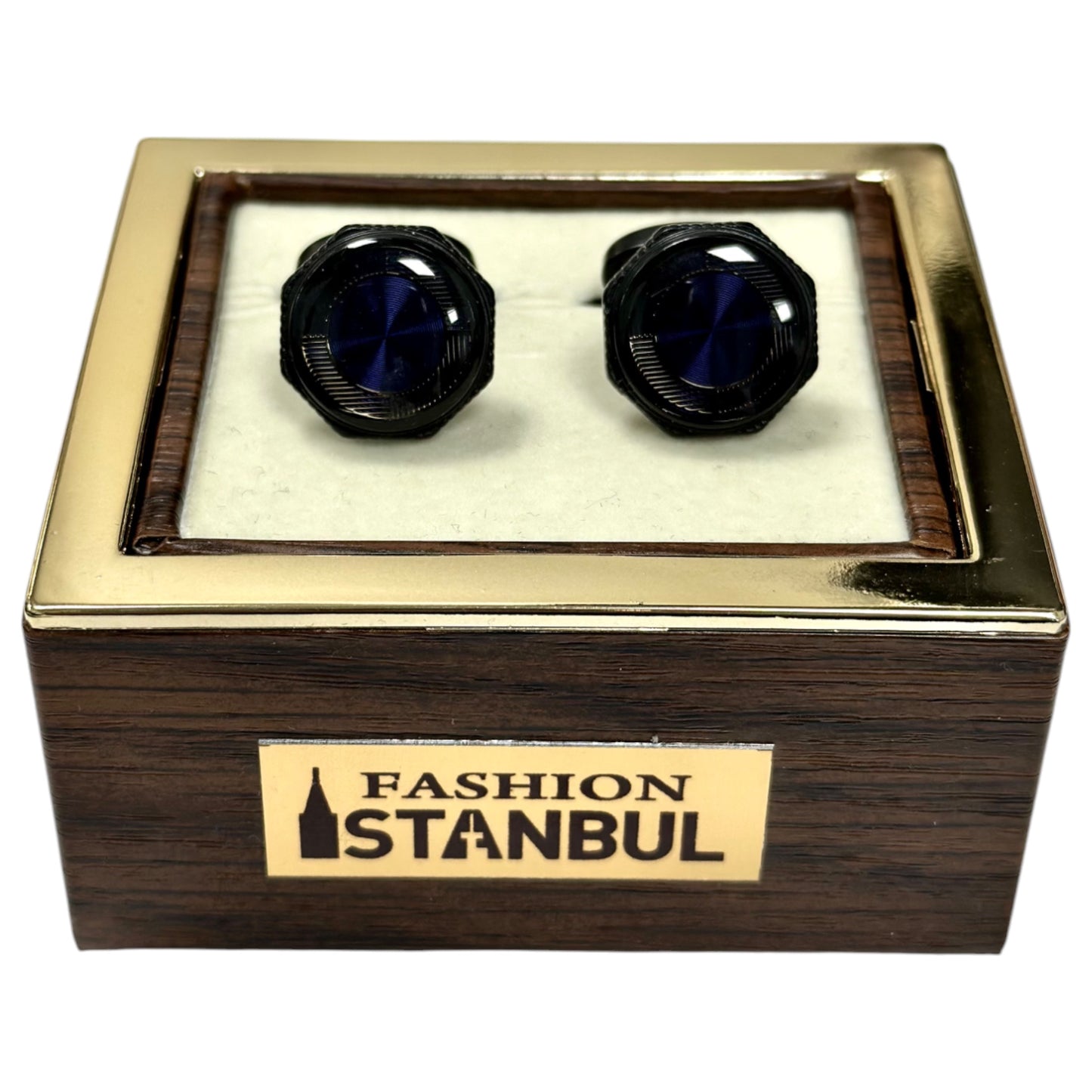 Elegant Combination of Black and Royal Blue  Istanbul Fashion Cufflinks - 36