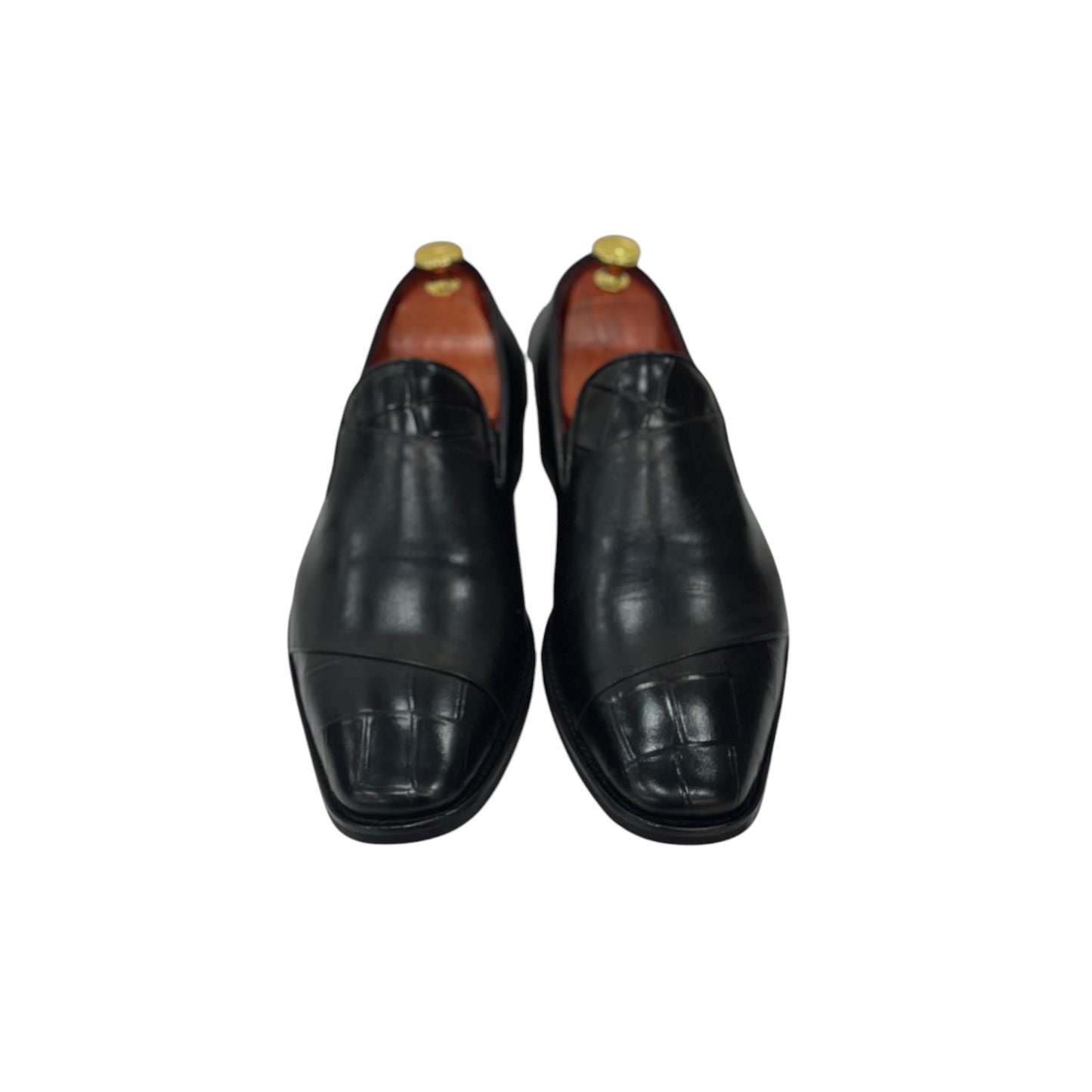 Black Istanbul Fashion by Raad Red Bottom Shoes With Two  tone texture-514