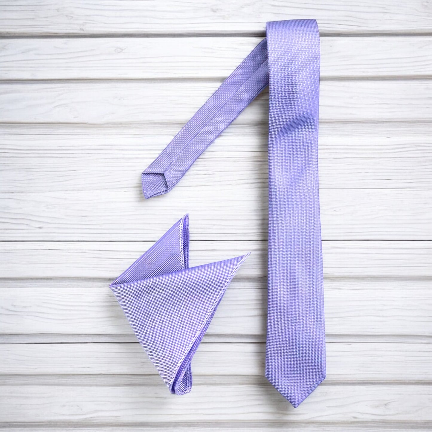 Light Lavender Purple - Istanbul Fashion Slim Tie, Textured Fabric