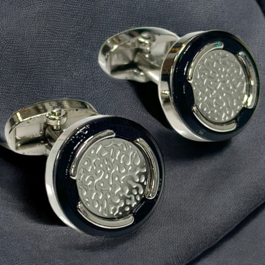 Elegant Combination of Black and Silver Round  Istanbul Fashion Cufflinks  35