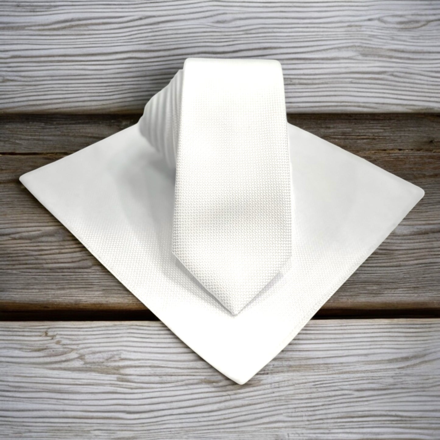 Whitest White  - Istanbul Fashion Slim Tie, Textured Fabric