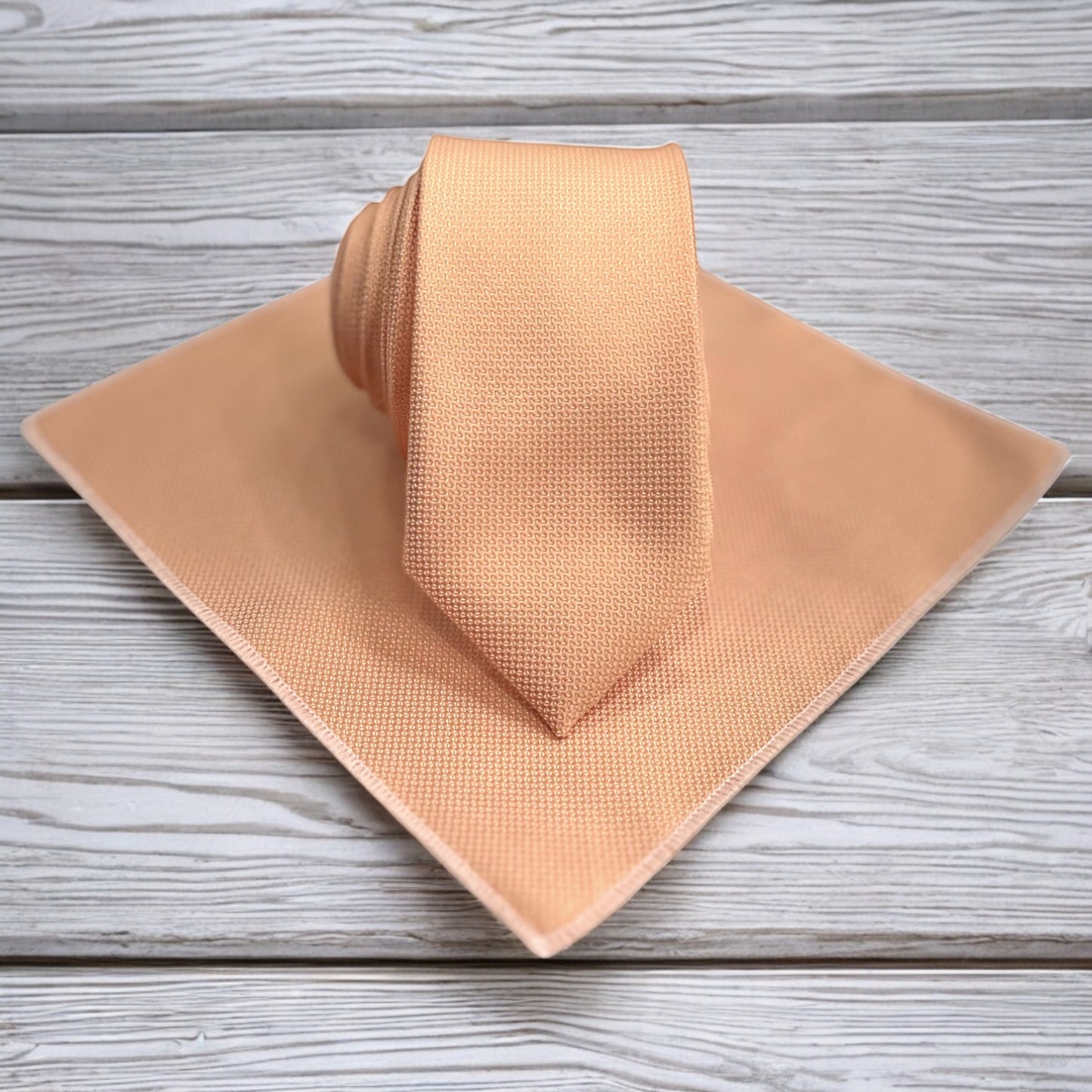 Pastel Orange  - Istanbul Fashion Slim Tie, Textured Fabric