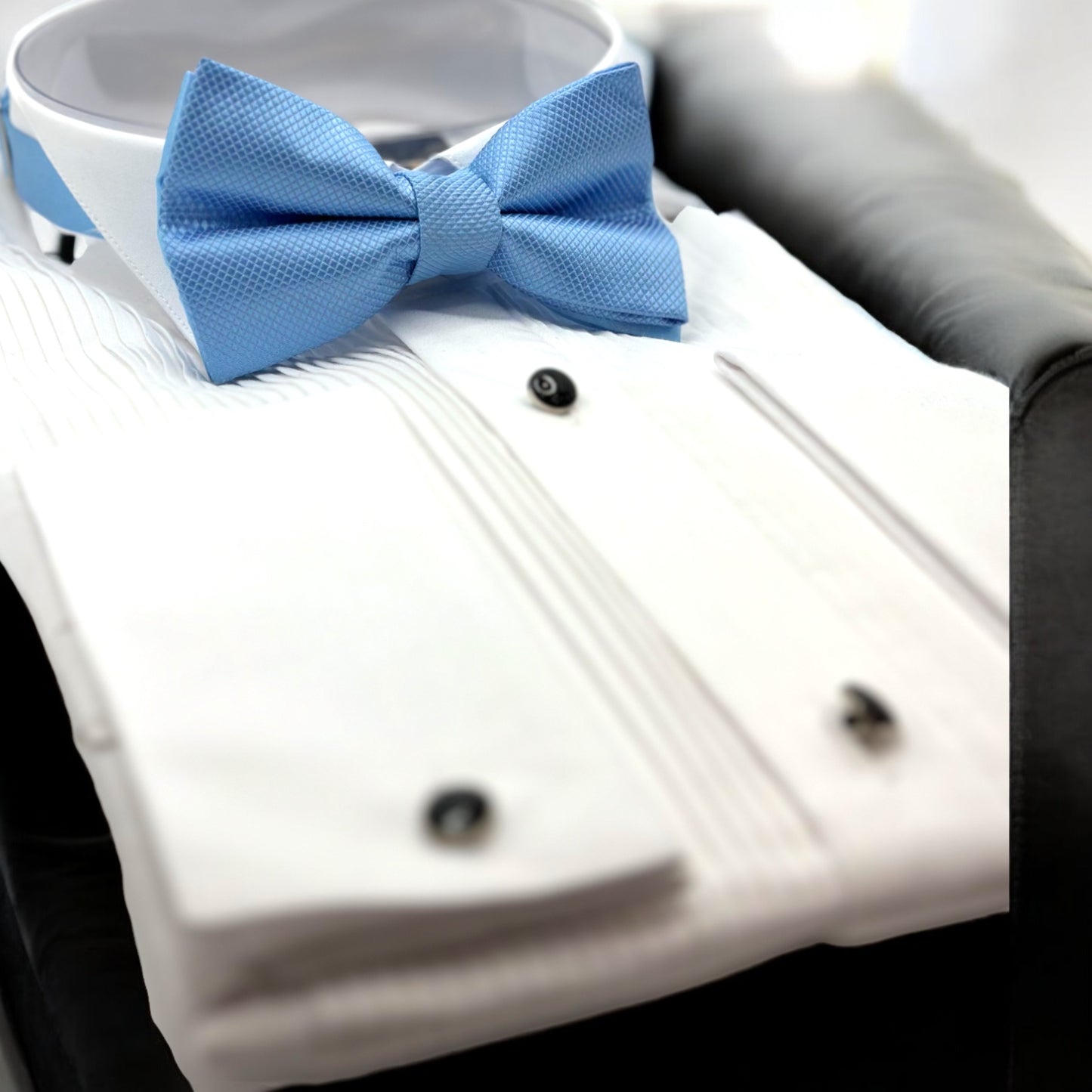 Light Dusty Blue Tie with Adjustable Strap - Reversible