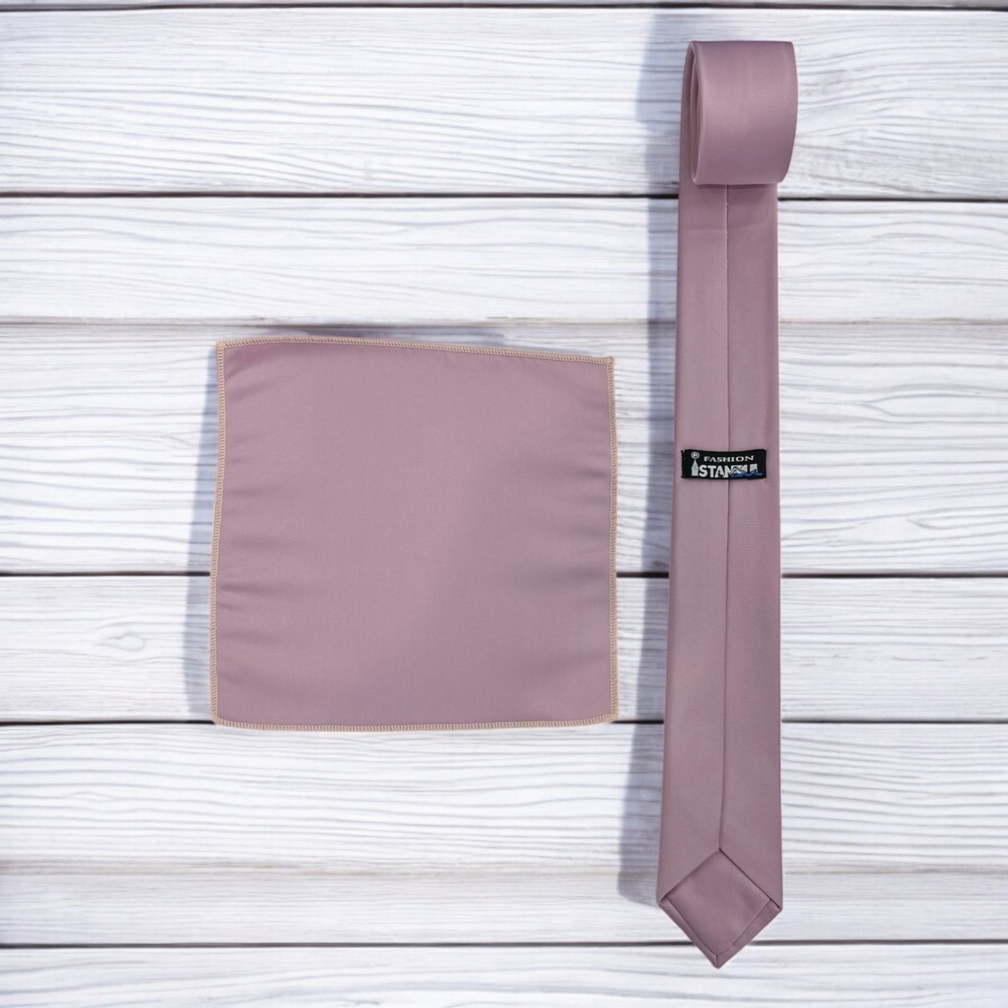 Light Mauve - Istanbul Fashion Slim Tie, Plain Satin