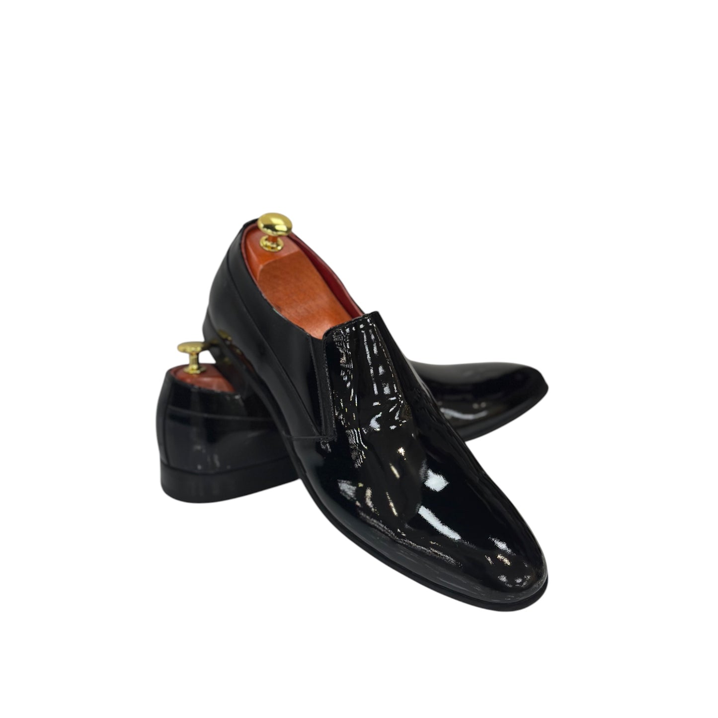 Black Istanbul Fashion by Raad Red Bottom Shoes With Shiny Finish-746