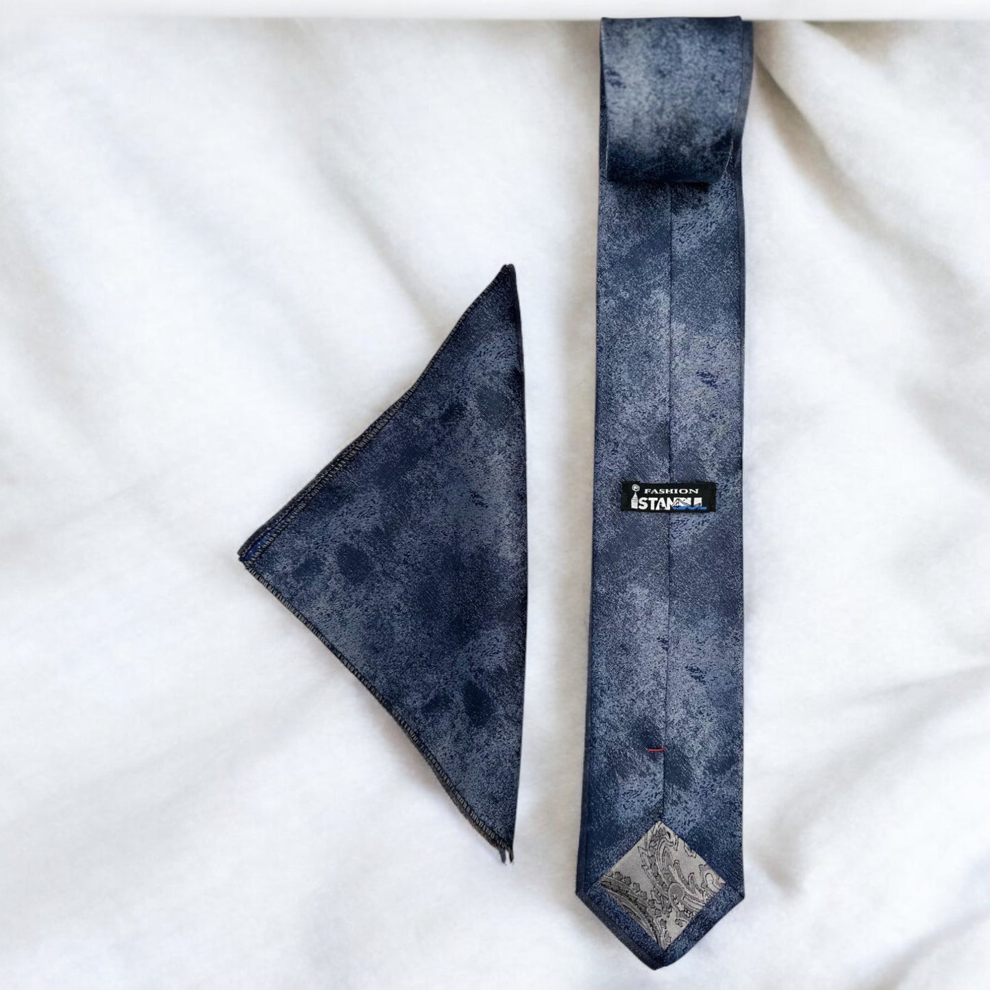Cloudy Blue combination with Gray -Istanbul Fashion Tie - Classic Wide