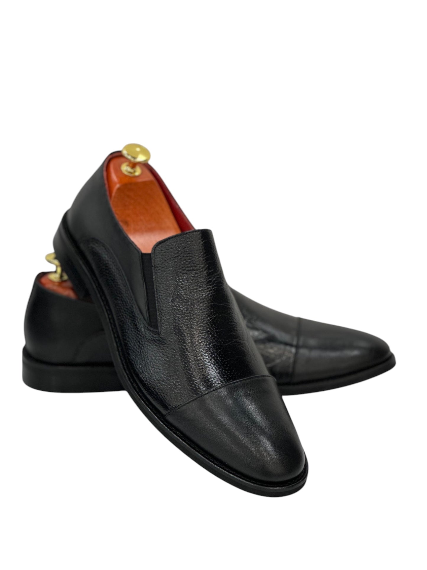 Black Istanbul Fashion by Raad Red Bottom Shoes With Combination of Mat and Glossy Finish-603