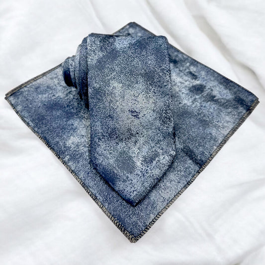 Cloudy Blue combination with Gray -Istanbul Fashion Tie - Classic Wide