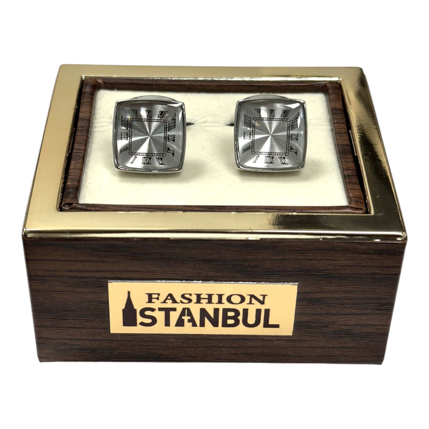 Squared Silver Contrast  - Istanbul Fashion Cufflinks -59