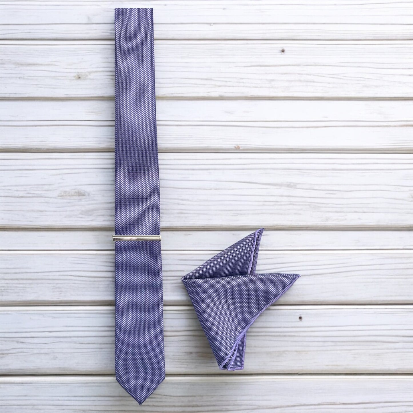 Daisy Purple w/ Dots - Istanbul Fashion Slim Tie, Textured Fabric