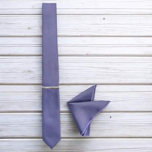 Daisy Purple w/ Dots - Istanbul Fashion Slim Tie, Textured Fabric