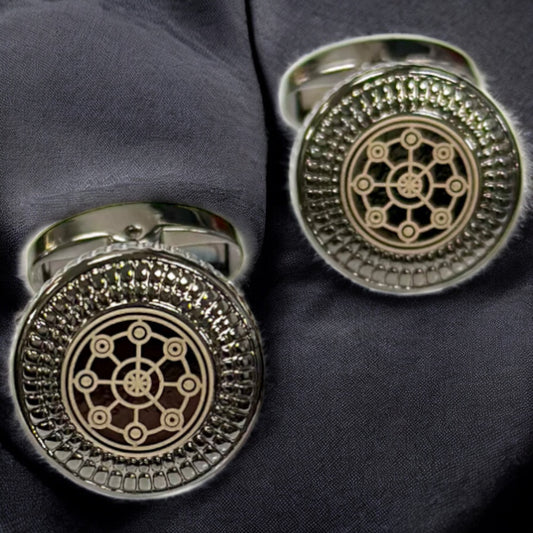 Elegant Detailing of Silver, Champagne and Chrome- Istanbul Fashion Cufflinks - 37