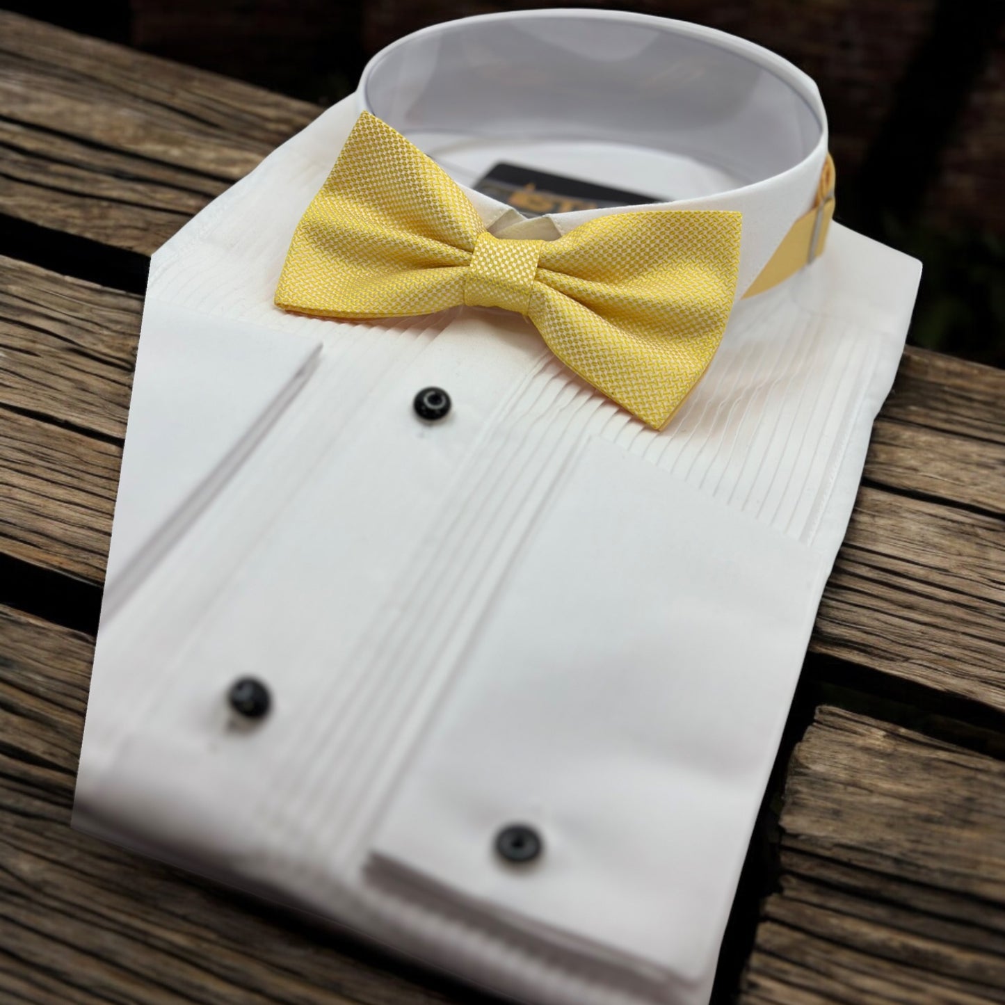 Light Yellow Tie with Adjustable Strap -Reversible