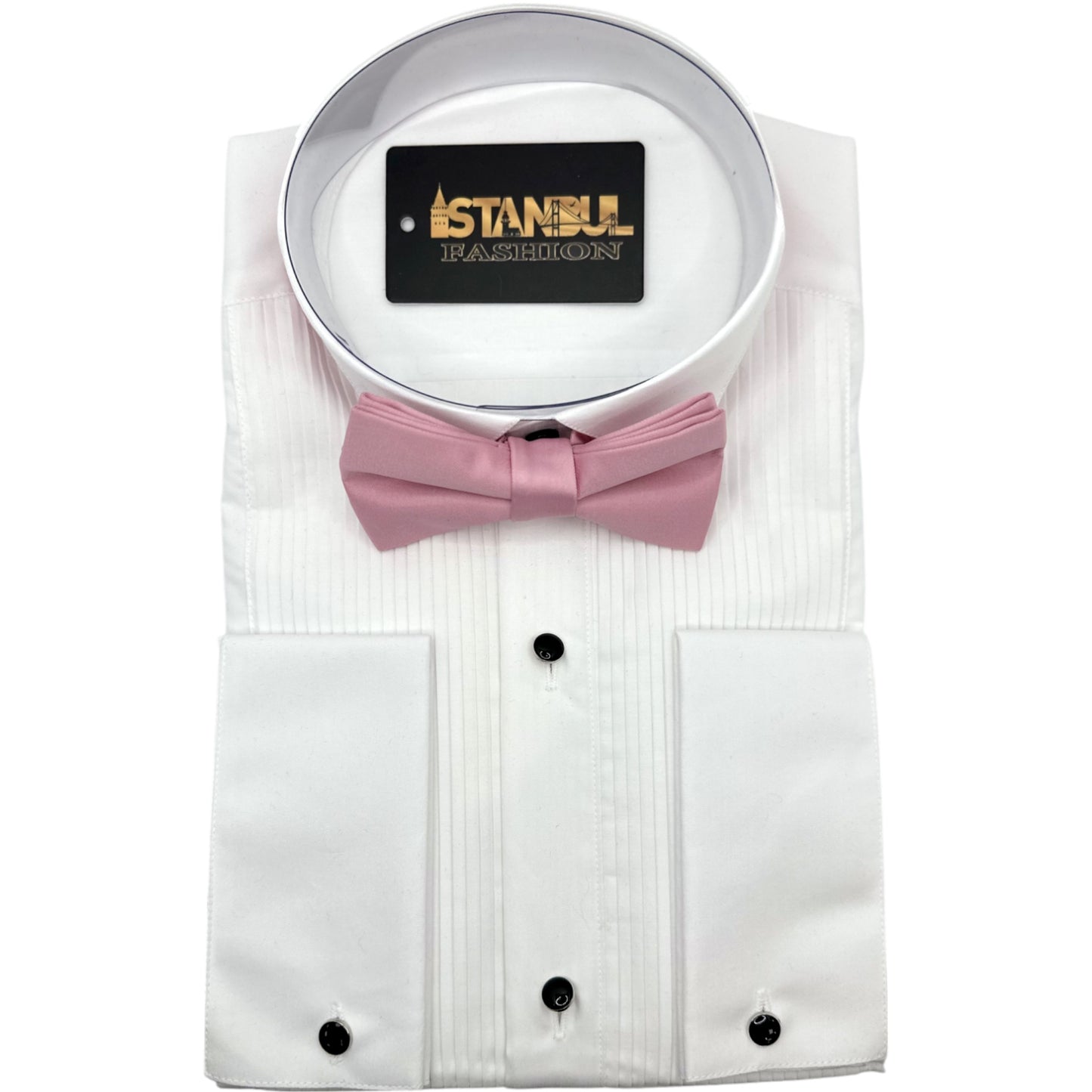 Solid Bubble Pink Tie with Adjustable Strap