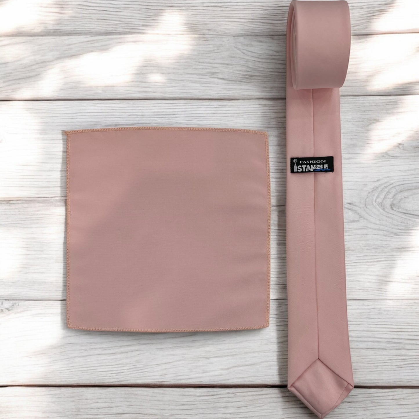 Dusty Blush Pink - Istanbul Fashion slim Tie, Plain Satin