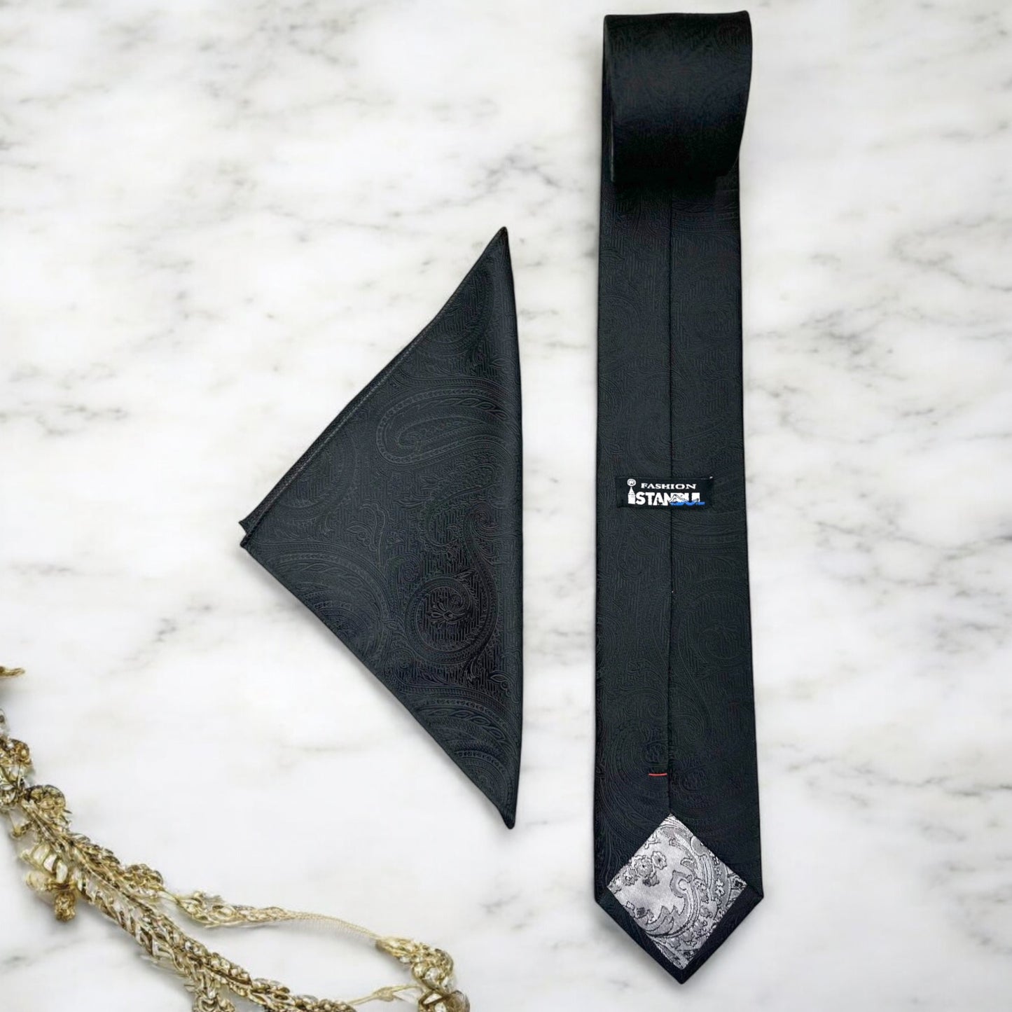 Black Pattern - Istanbul Fashion Tie - Classic Wide