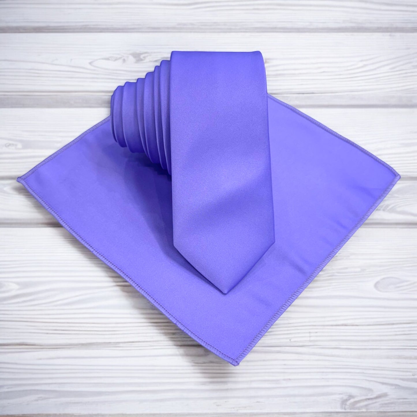 Purple - Istanbul Fashion Slim Tie, Plain Satin