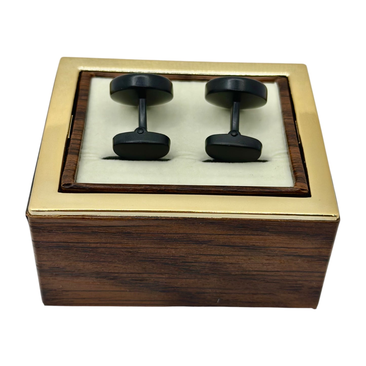Mat Black Round  Round Istanbul Fashion Cufflinks - 30