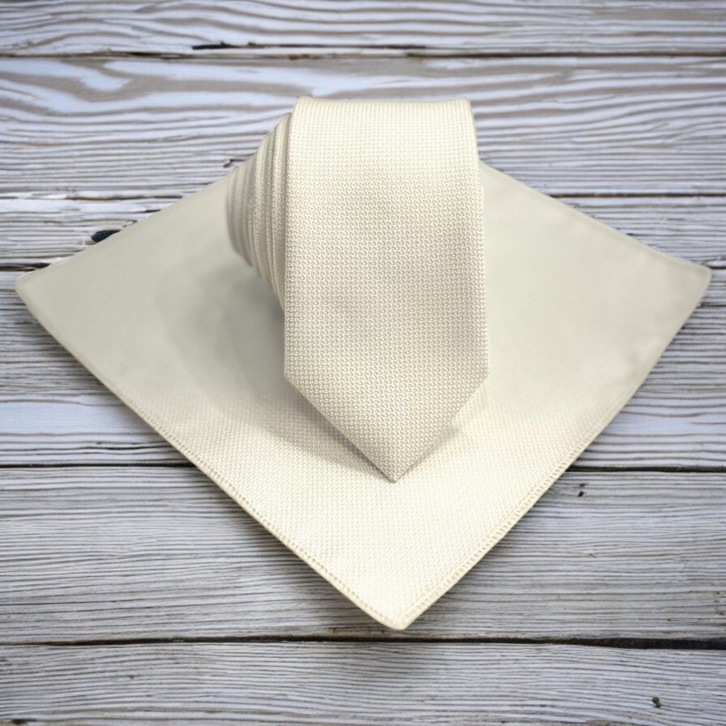 Shimmer Off White - Istanbul Fashion Slim Tie, Textured Fabric