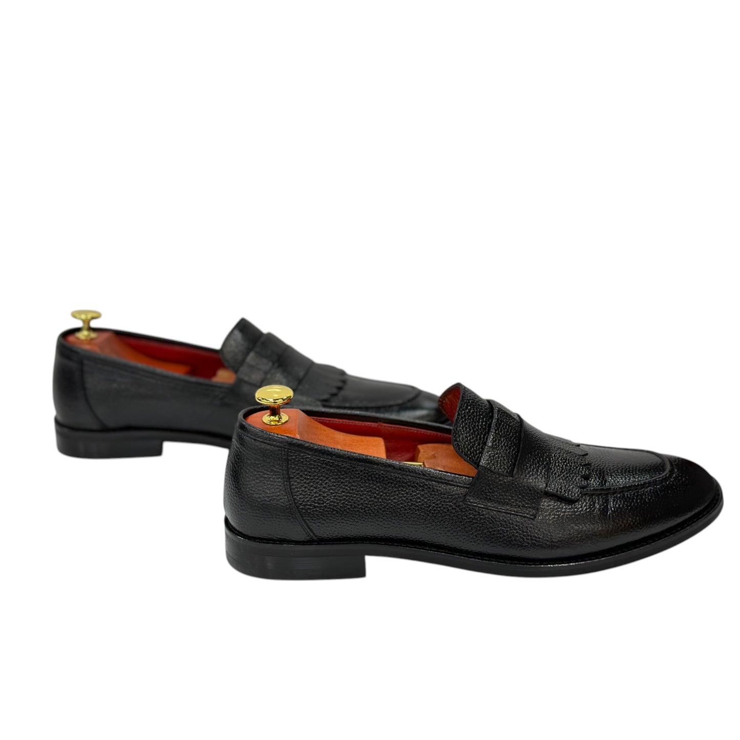 Black Istanbul Fashion by Raad Red Bottom Leather Shoes With Classy Detailing-3045