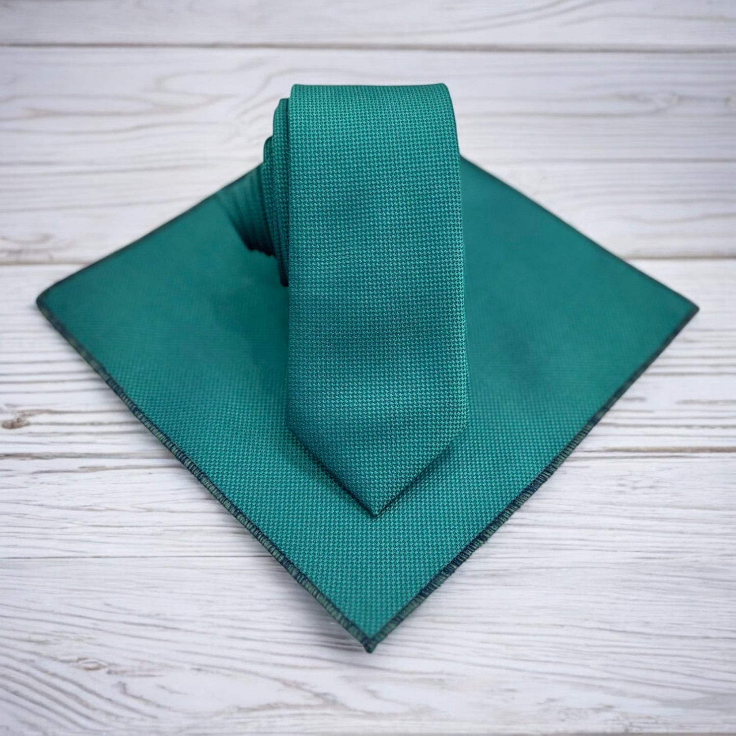 Dark Green  with Darker Lines- Istanbul Fashion Slim Tie, Textured Fabric