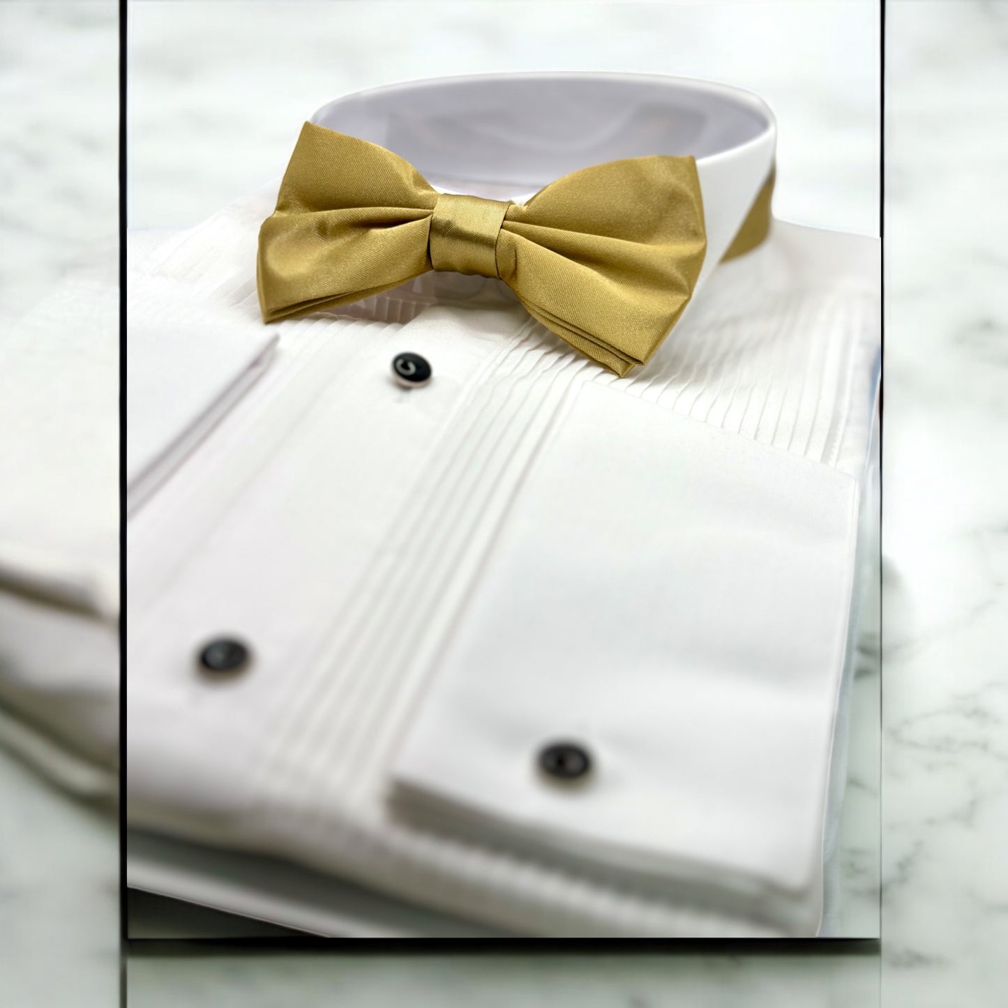 Gold Bow Tie with Adjustable Strap Silky