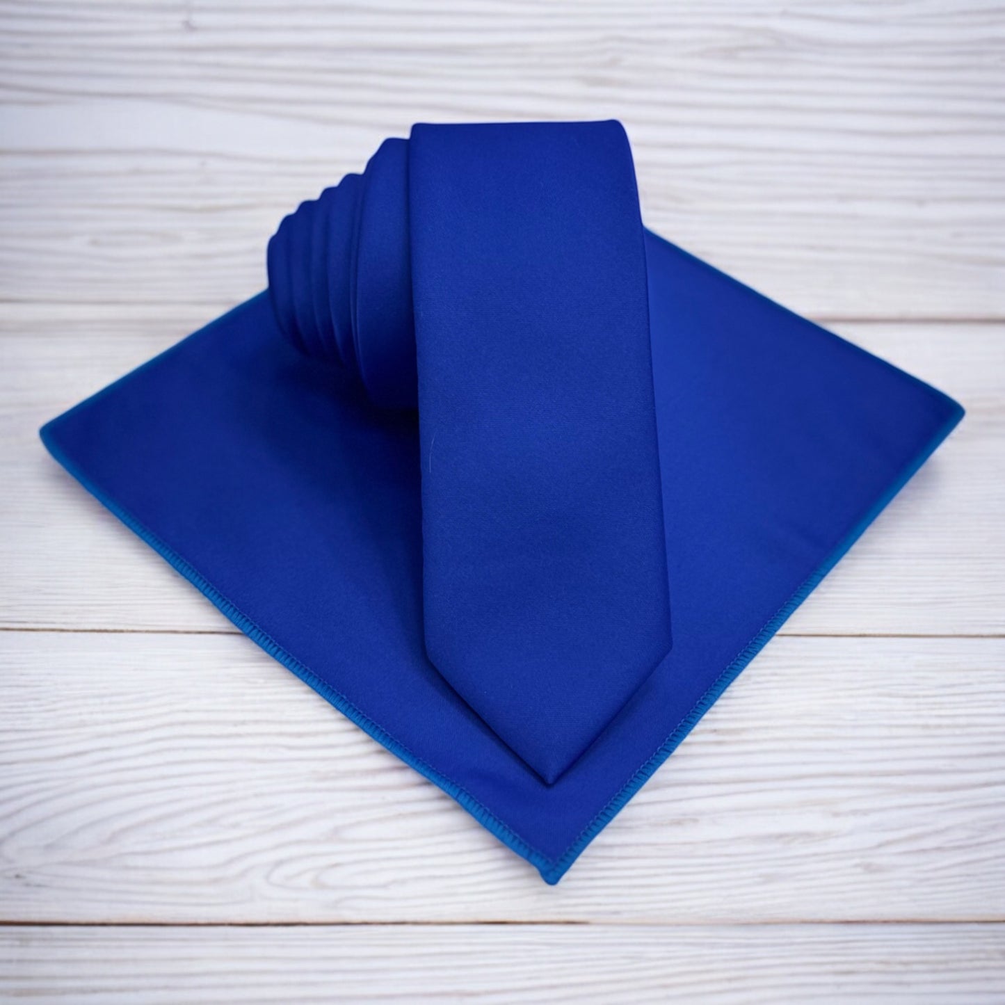 Royal Blue - Istanbul Fashion Slim Tie, Plain Satin