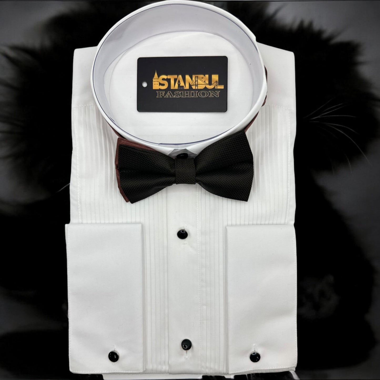 Contrasted Darkest Brown and Light Brown Tie with Adjustable Strap -Reversible