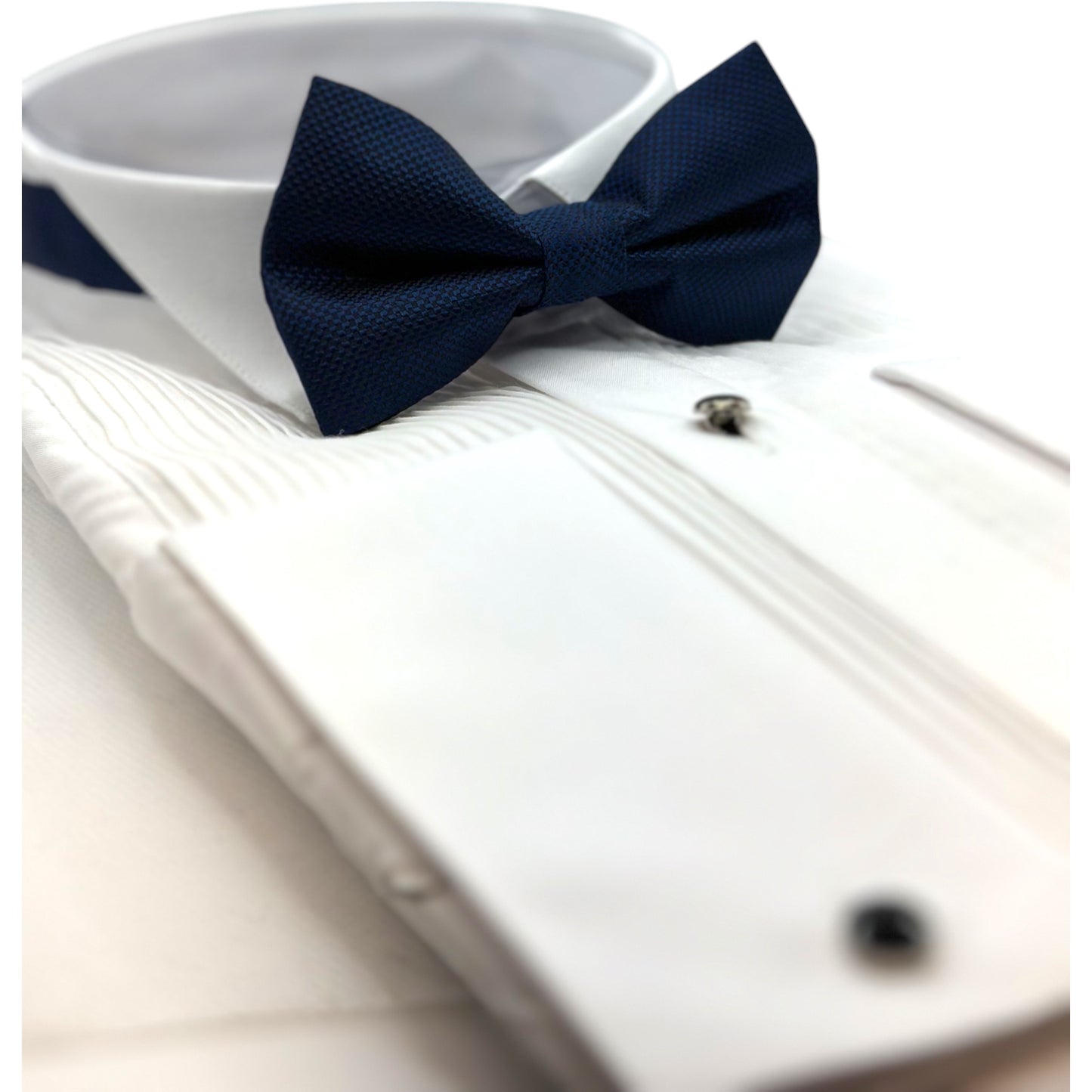 Fashionable  Navy Tie with Adjustable Strap - Reversible