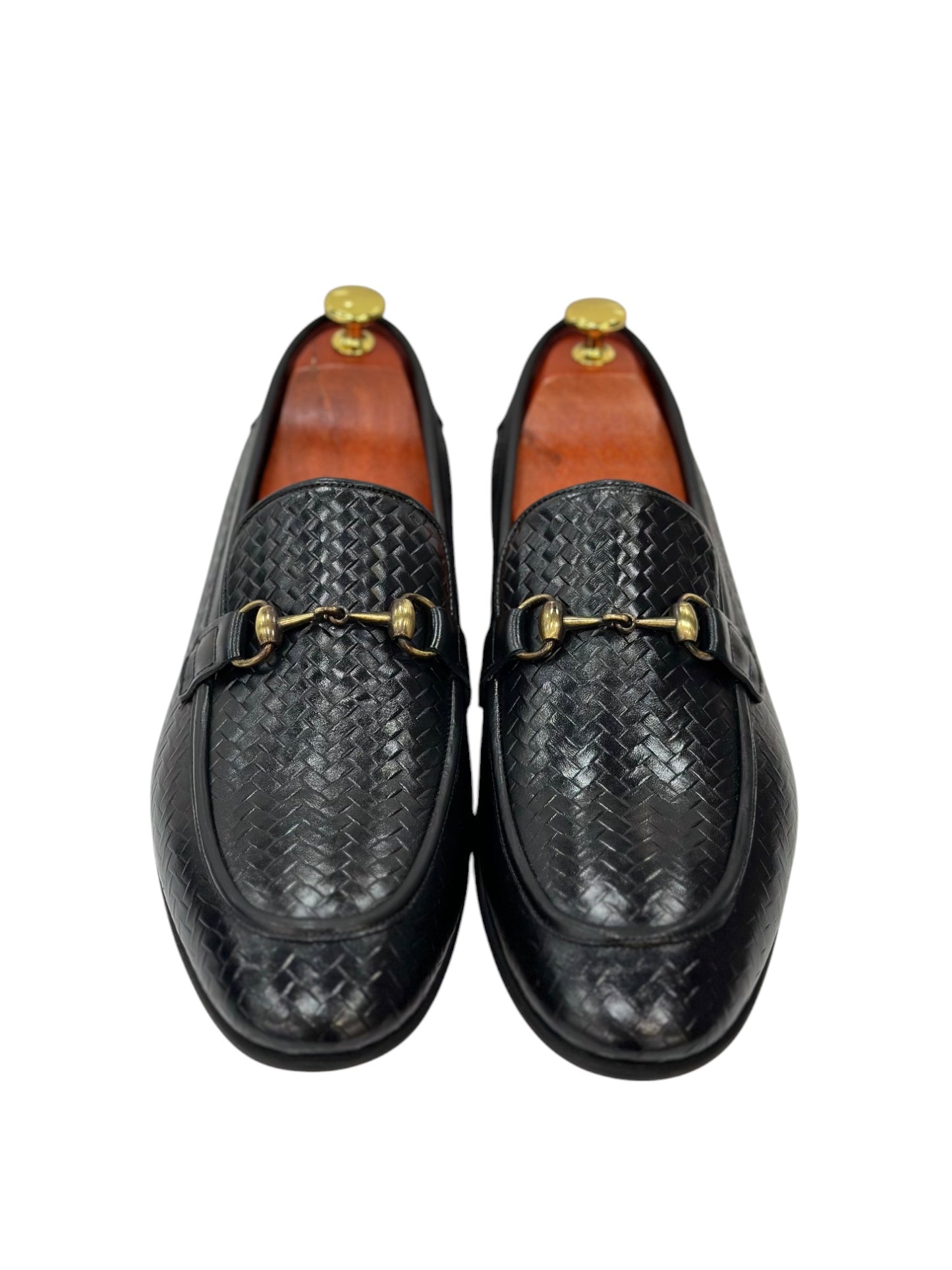Black Istanbul Fashion by Raad Red Bottom Shoes With Gold Metal Piece- 1216