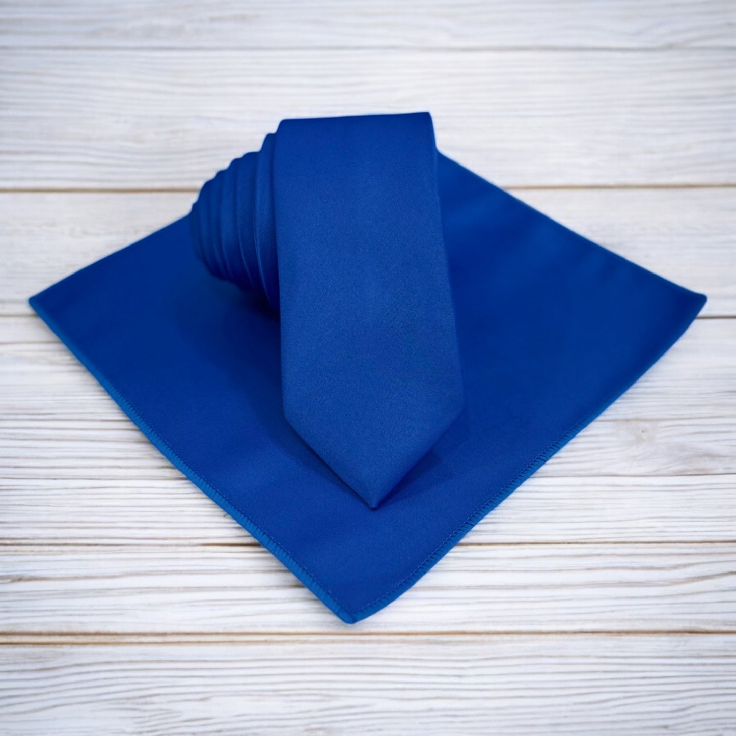 Royal Bluest Blue - Istanbul Fashion Slim Tie, Plain Satin