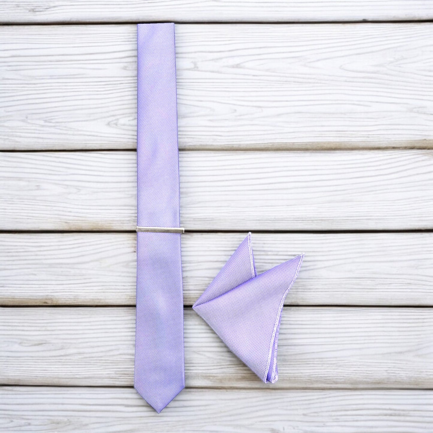 Light Lavender Purple - Istanbul Fashion Slim Tie, Textured Fabric