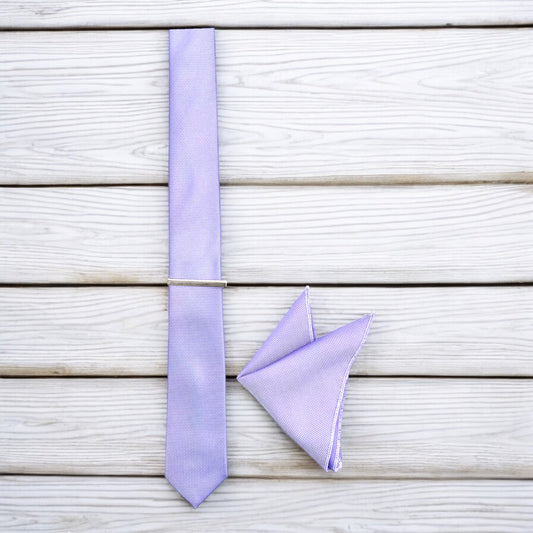 Light Lavender Purple - Istanbul Fashion Slim Tie, Textured Fabric