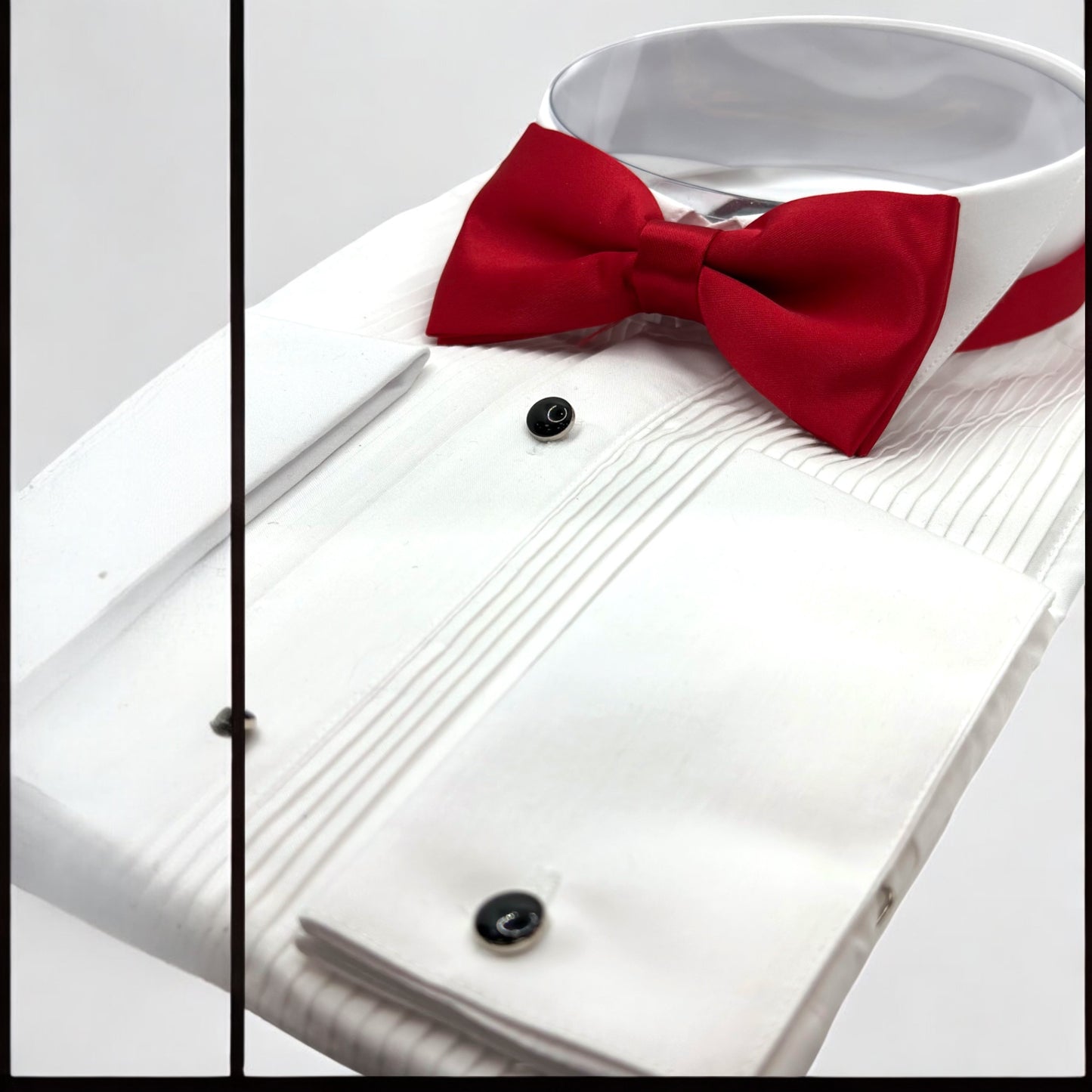 Satin Bright Red Tie with Adjustable Strap
