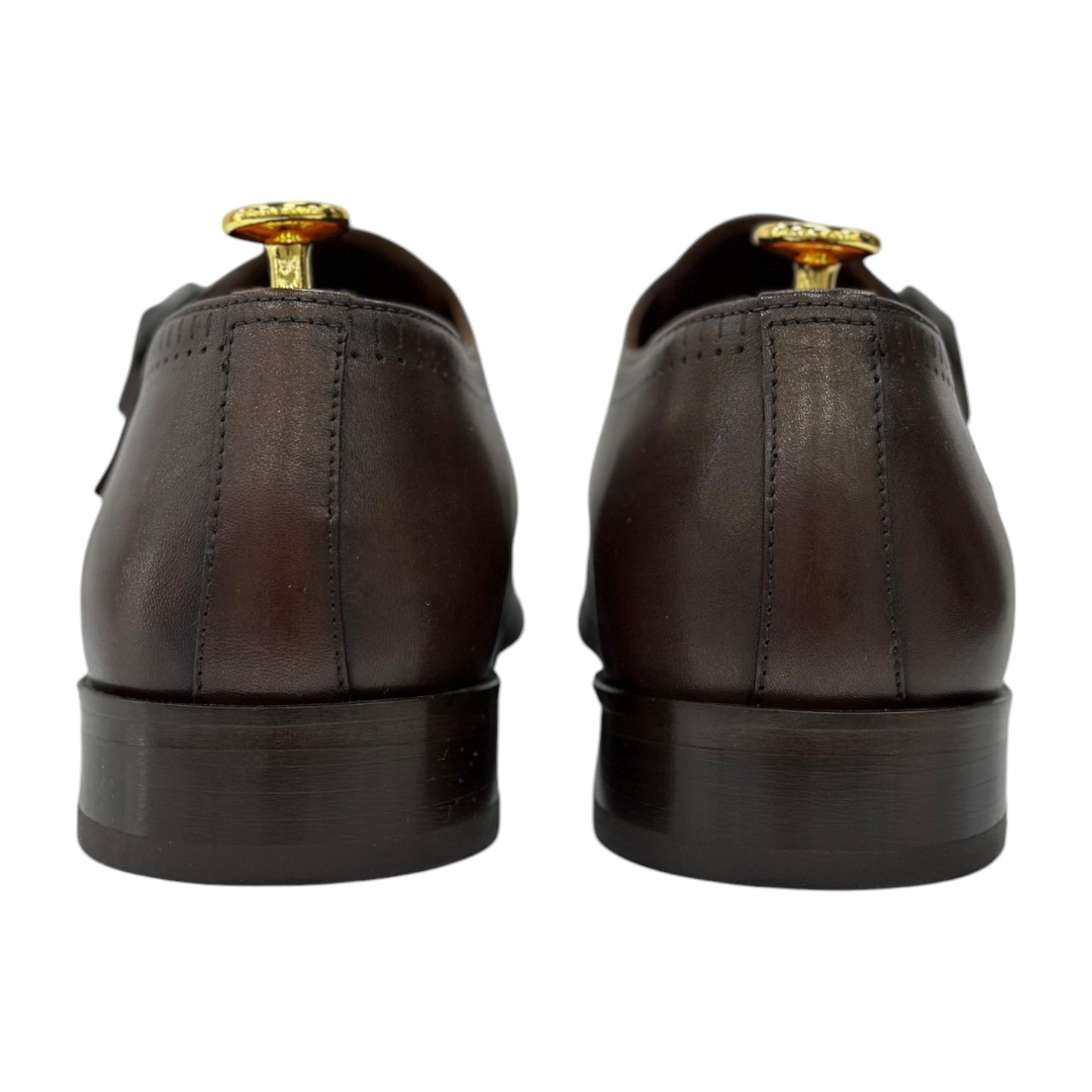 Darkest  Brown Dress Shoes with Detailed Belts on the Side Giving that Luxury Finish-74 88159