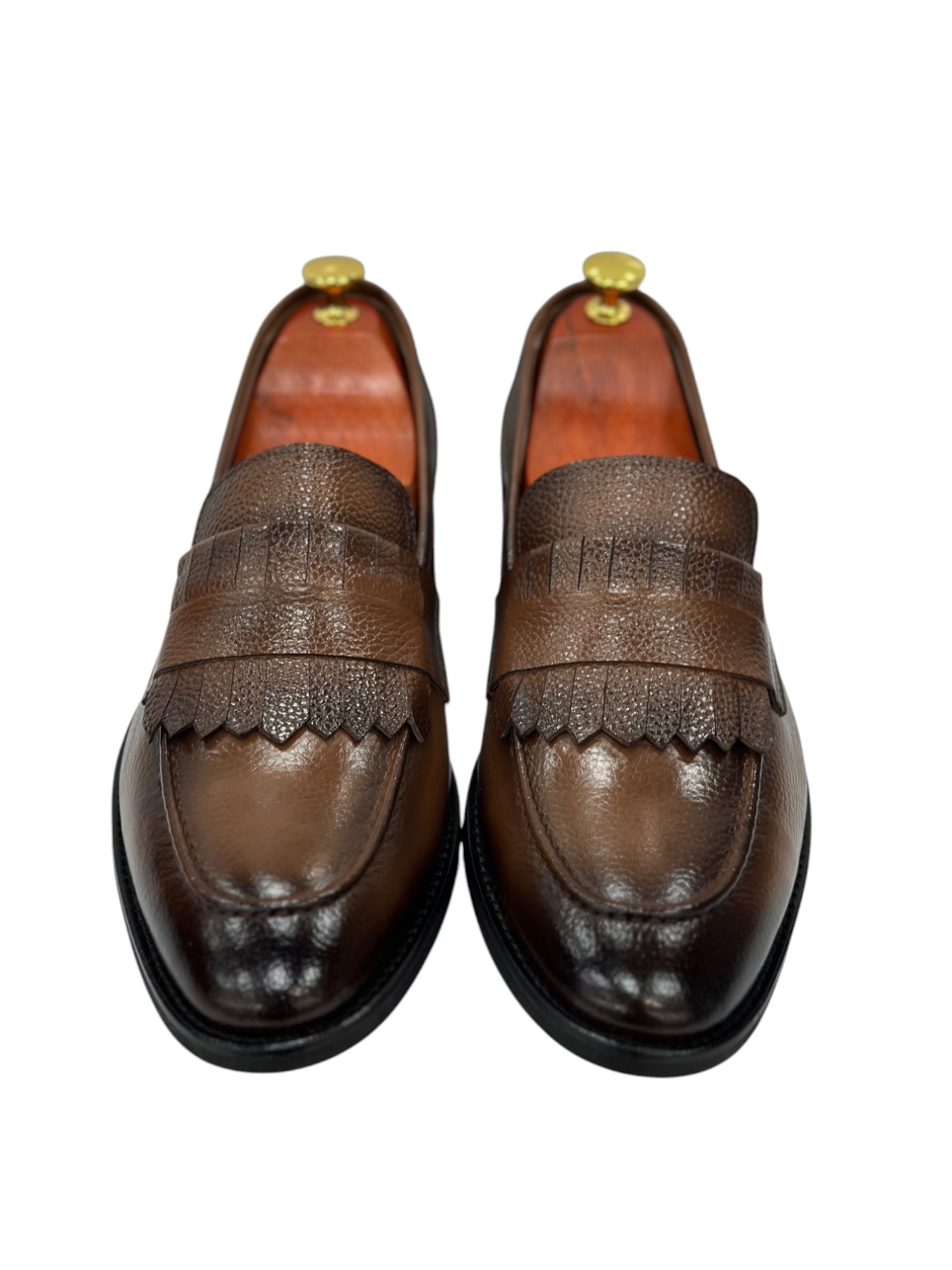 Brown Istanbul Fashion by Raad Red Bottom Leather Shoes-3045