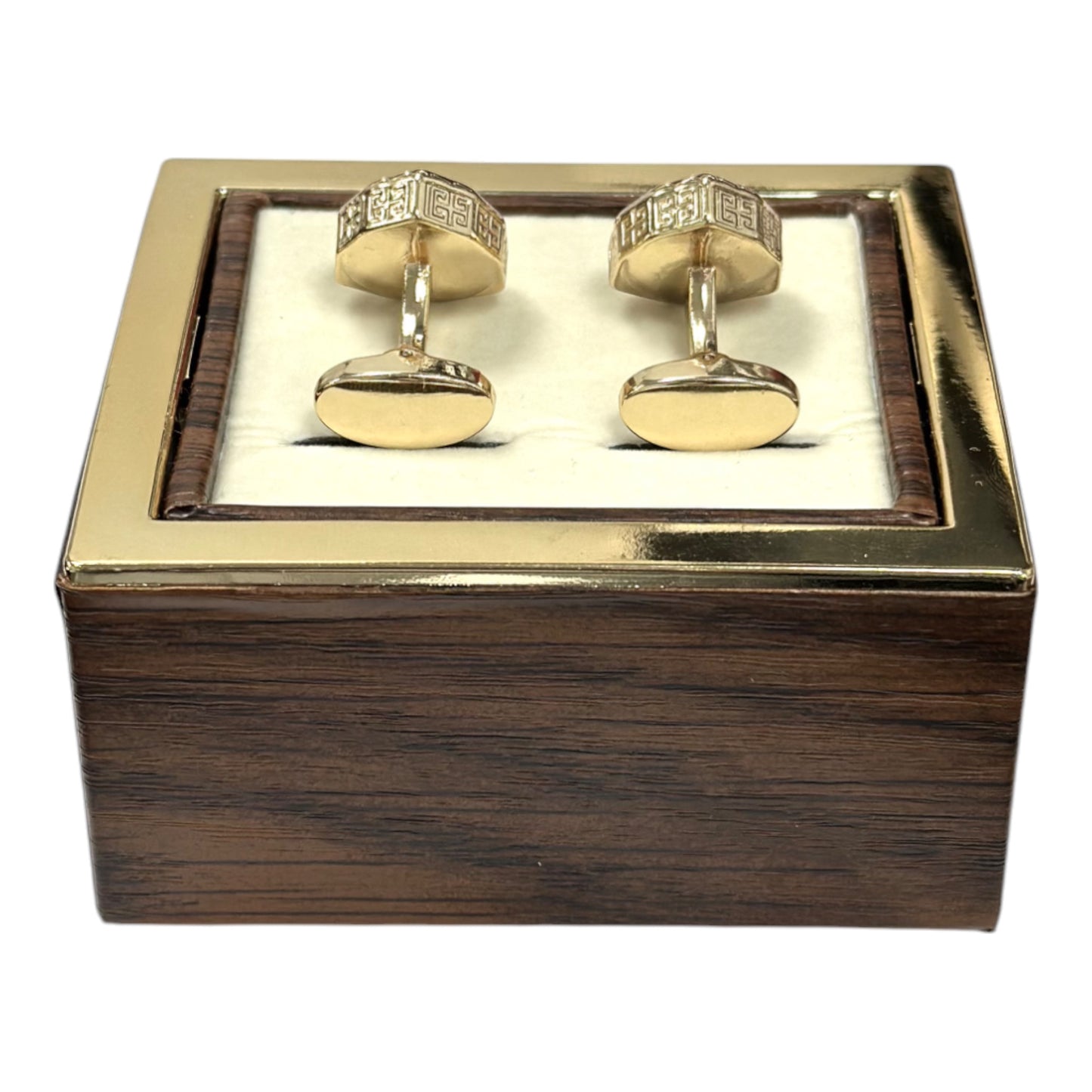 Triangle Shaped Gold and Blue Rhinestone  - Istanbul Fashion Cufflinks - 48