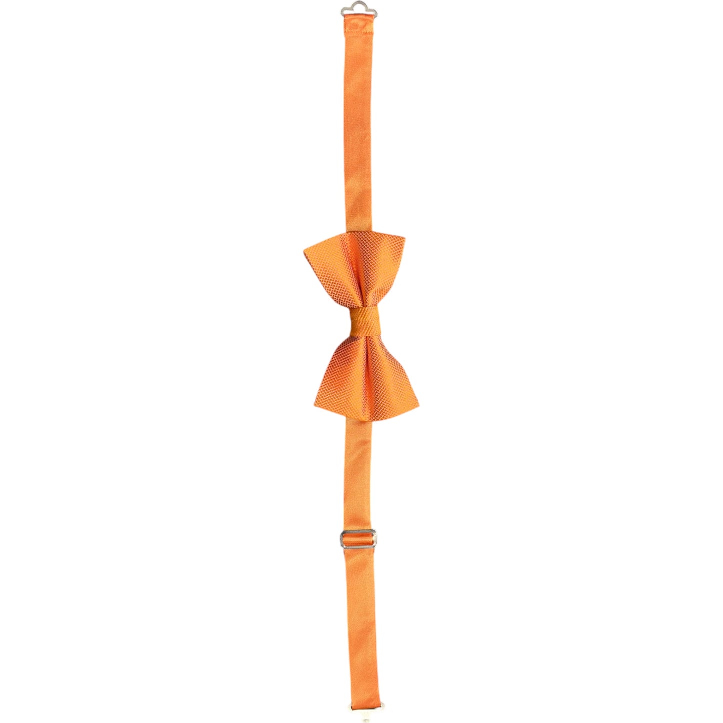 Bright Orange Satin Tie with Adjustable Strap - Reversible
