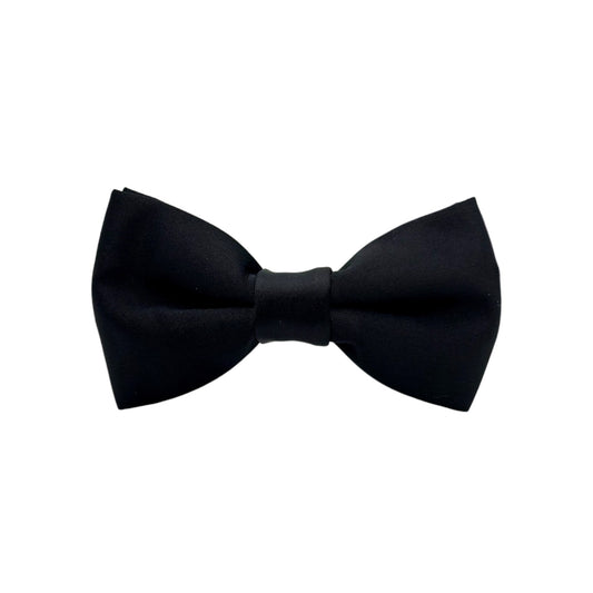 Black Bow Tie with Adjustable Strap-Reversible  Mat Fabric