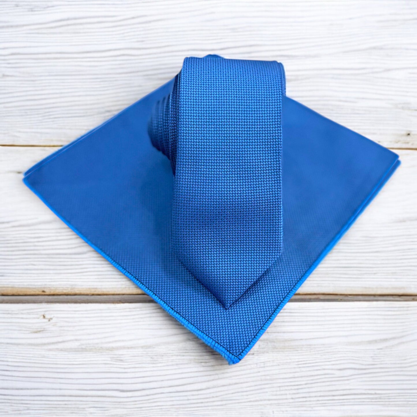Elegant Blue with  Darker Lines- Istanbul Fashion Slim Tie, Textured Fabric