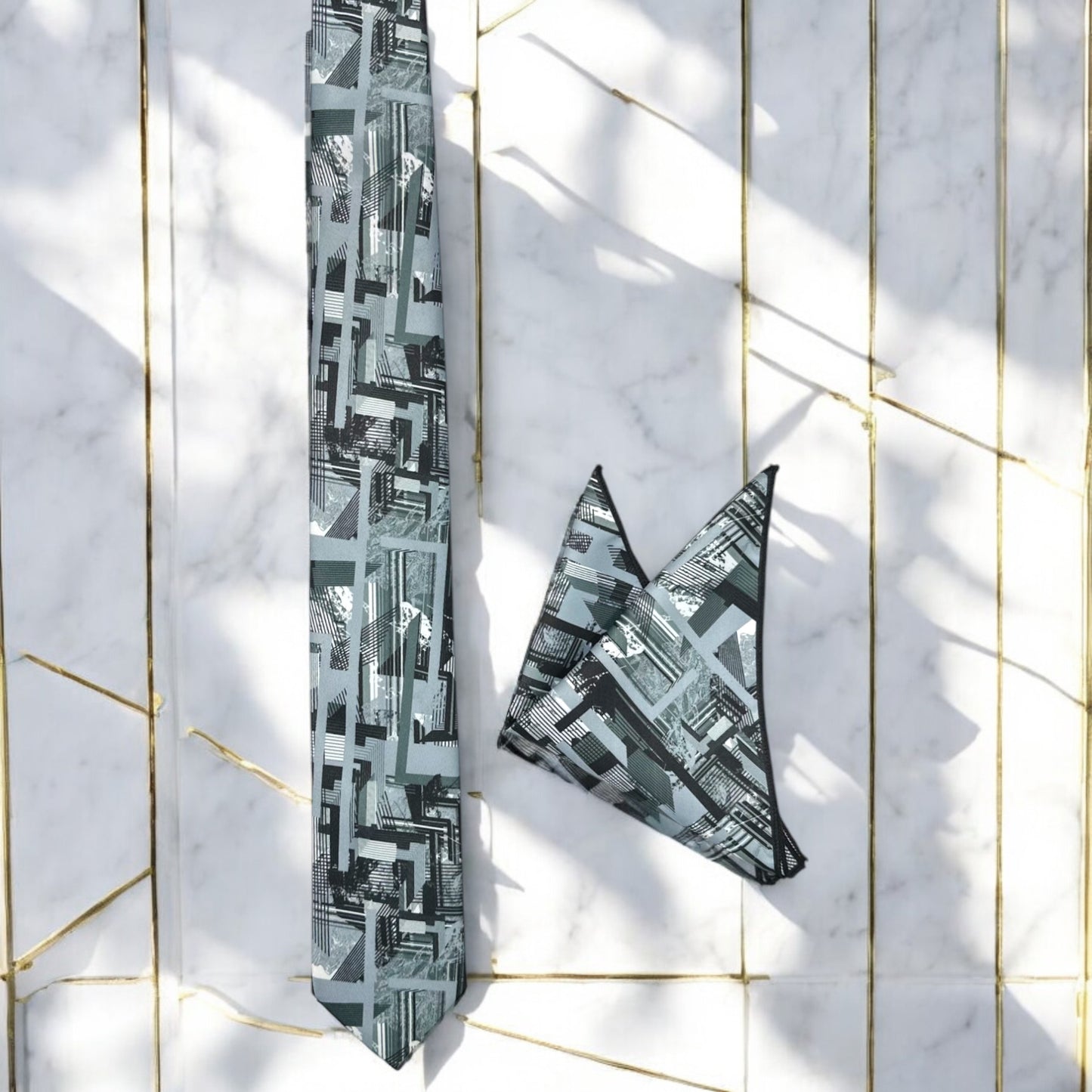 Gray shades Pattern  - Istanbul Fashion Tie - Classic Wide
