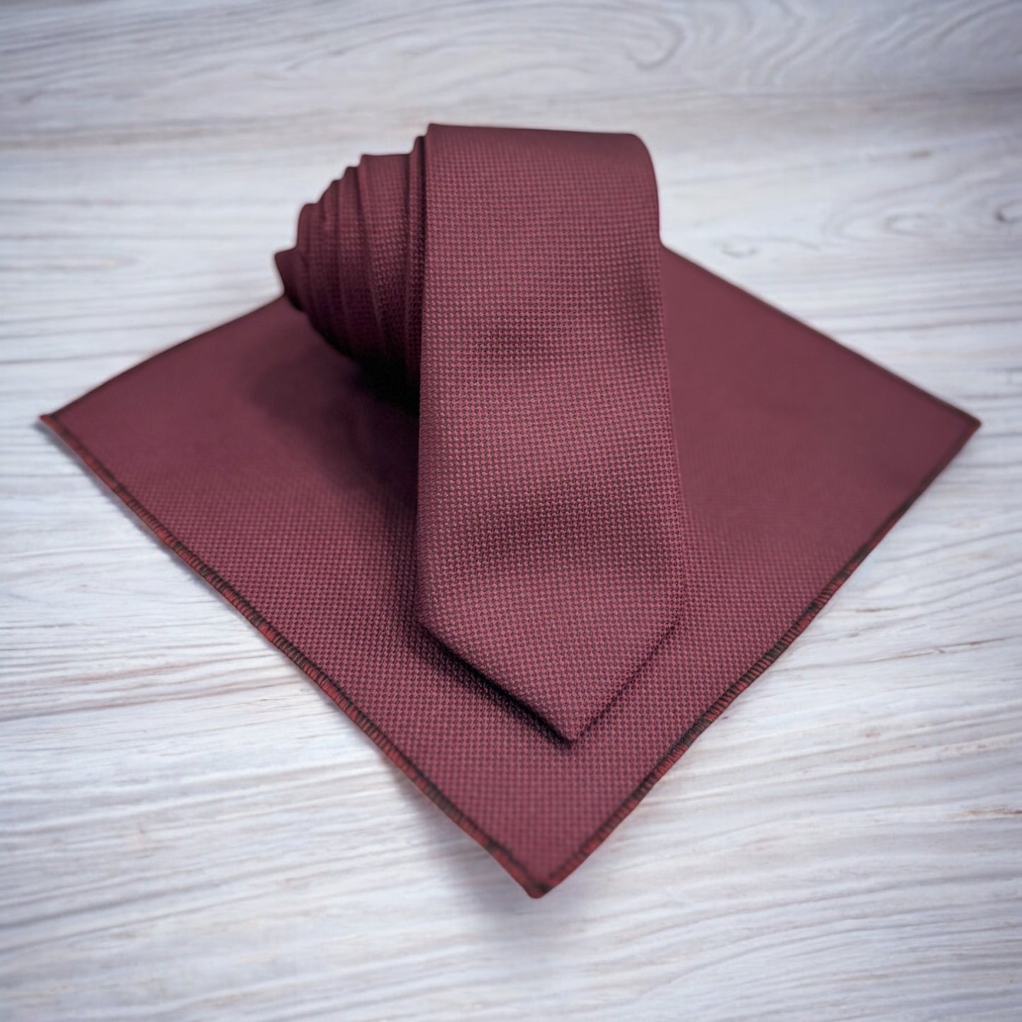 Dark Burgundy  - Istanbul Fashion Slim Tie, Textured Fabric