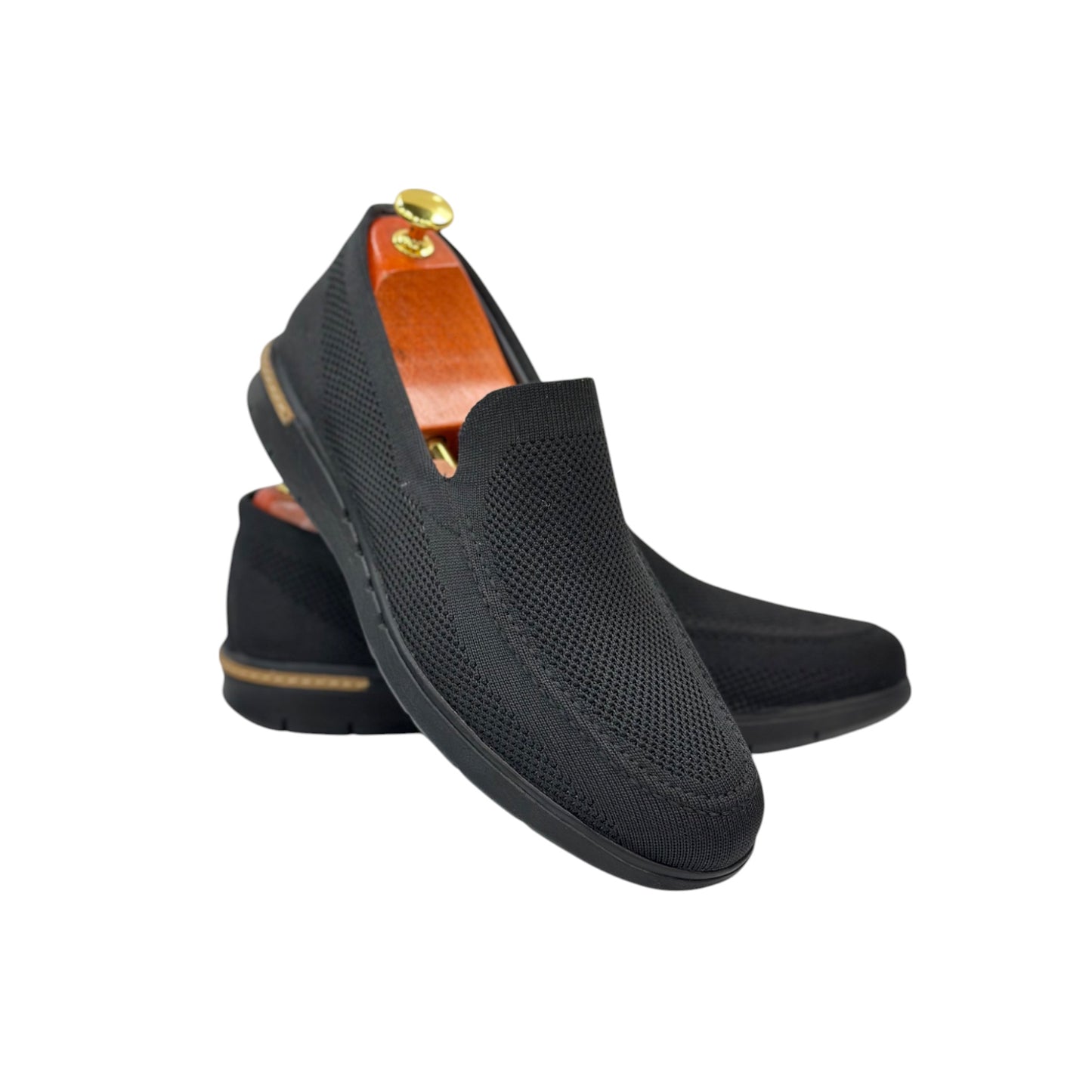 Black Fabric Sneakers-Water resistant Outer Fabric - Lightweight - 305-100-1