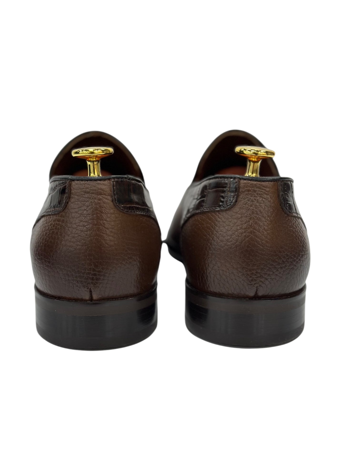 Brown Dress Shoes-Snake Detailed Luxury  Leather-296 5136