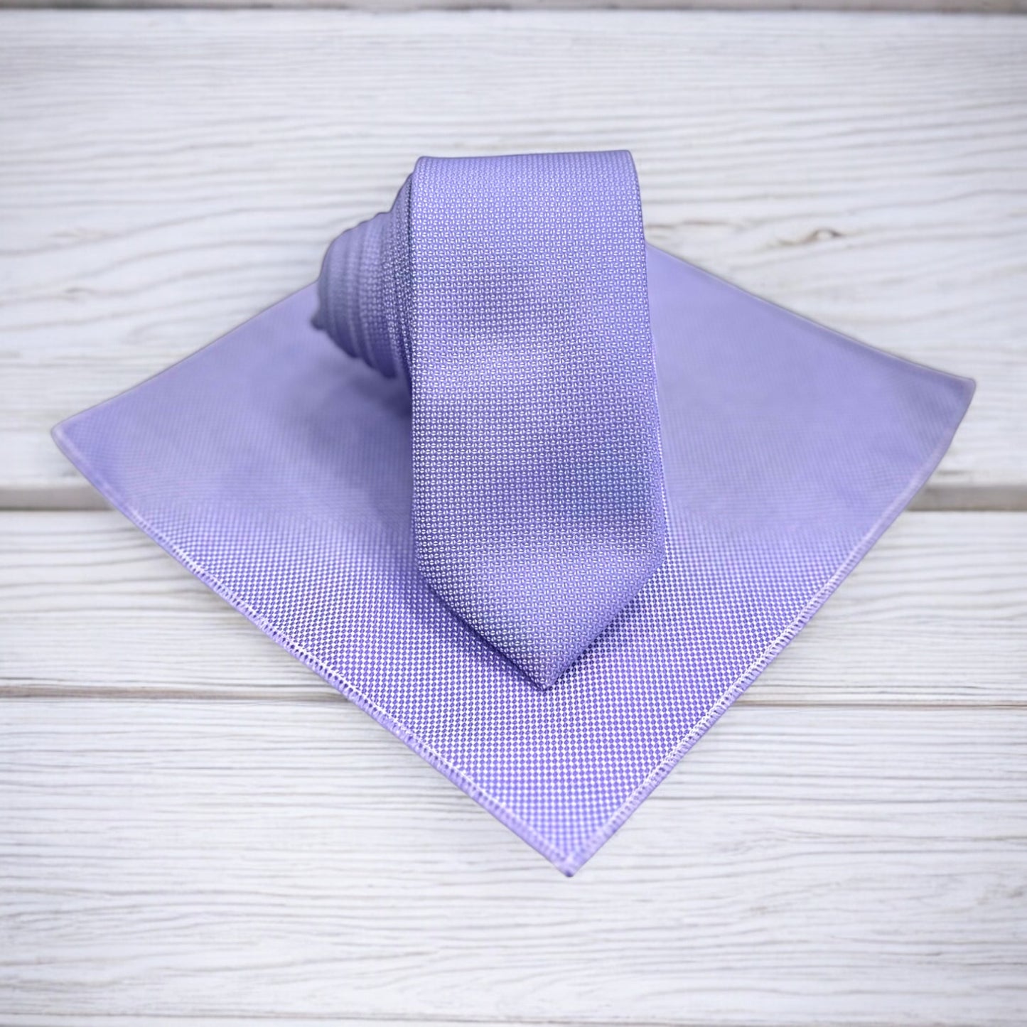 Light Lavender Purple - Istanbul Fashion Slim Tie, Textured Fabric