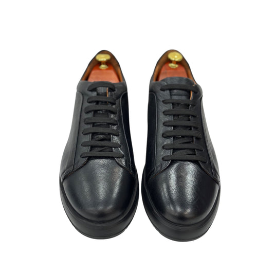 Black Sneakers - Unique Leather- with Brown Thread Details -210 4318