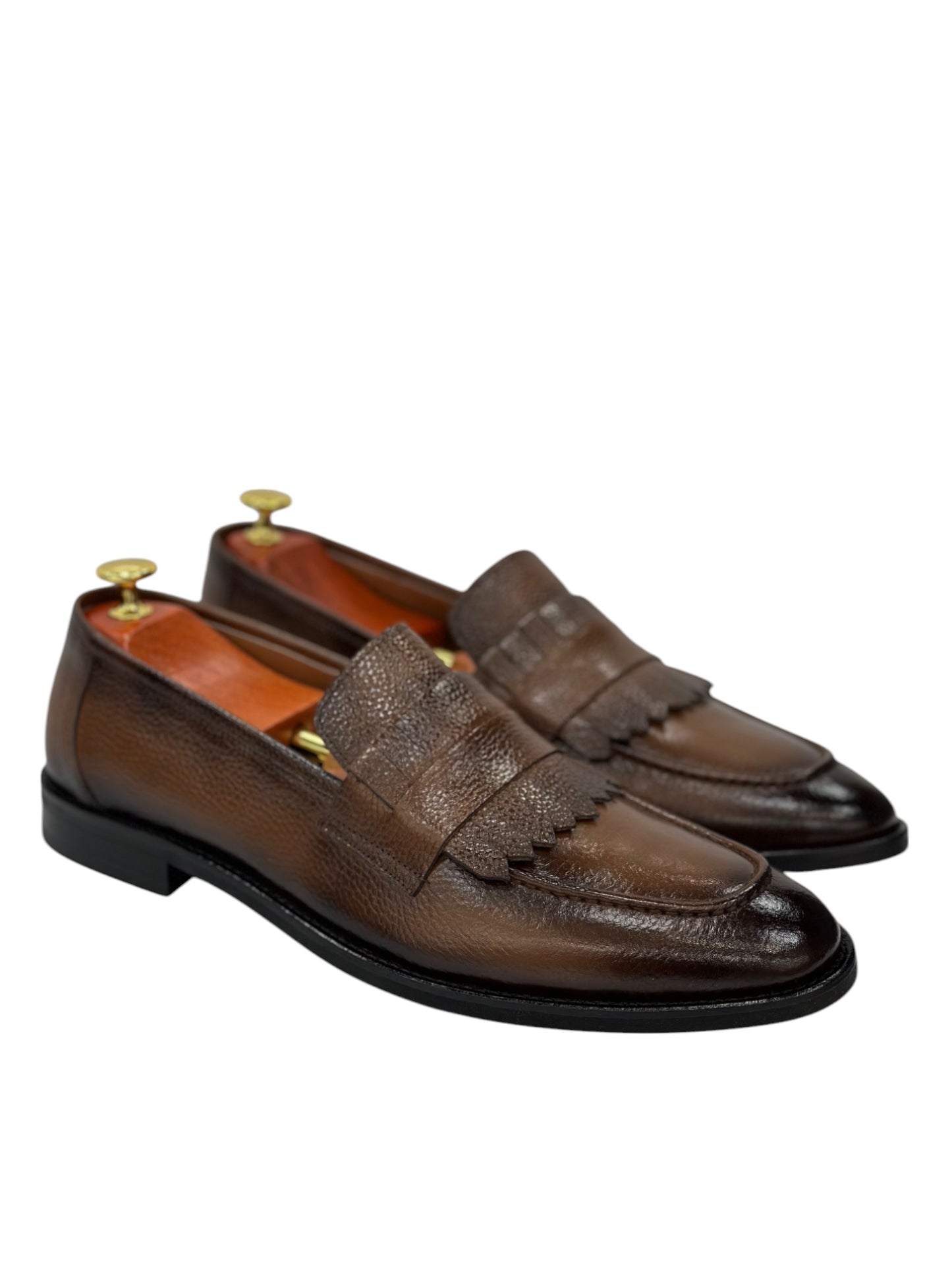 Brown Istanbul Fashion by Raad Red Bottom Leather Shoes-3045