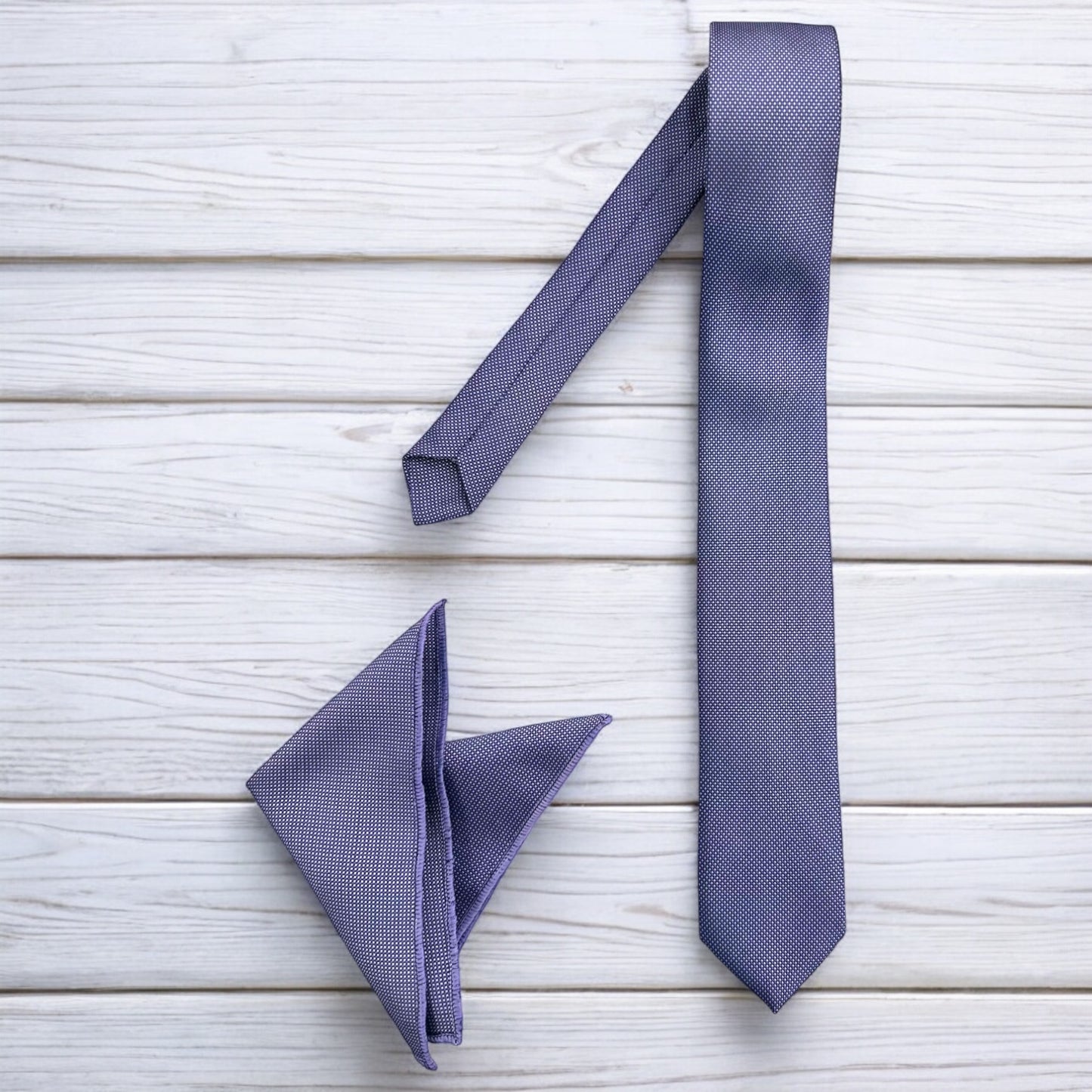 Daisy Purple w/ Dots - Istanbul Fashion Slim Tie, Textured Fabric