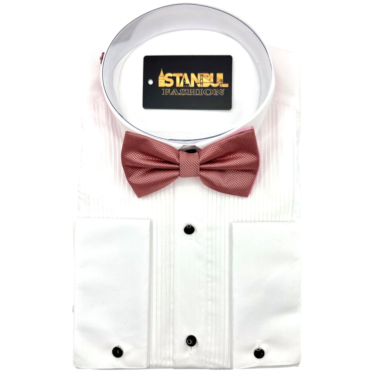 Rose Pink Satin Tie with Adjustable Strap -Reversible