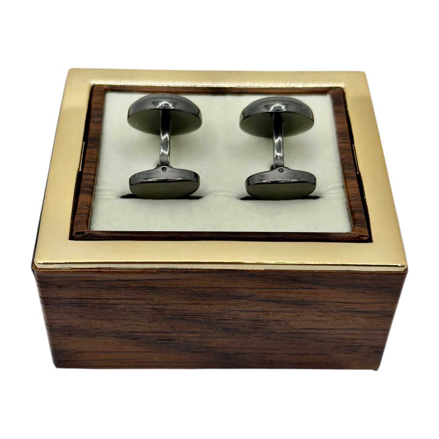 Luxury Round Istanbul Fashion Cufflinks  Detailed Black, Silver, and Navy Blue - 22